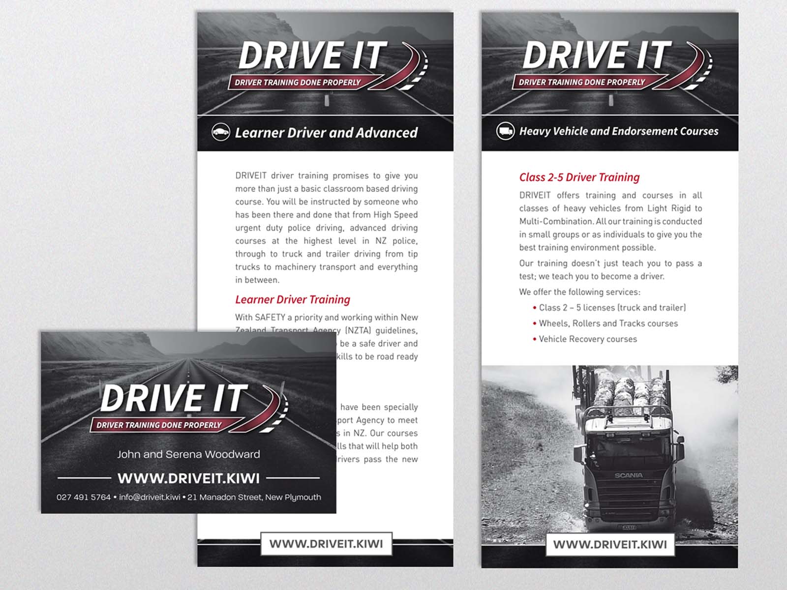 Drive It flyers and business card.