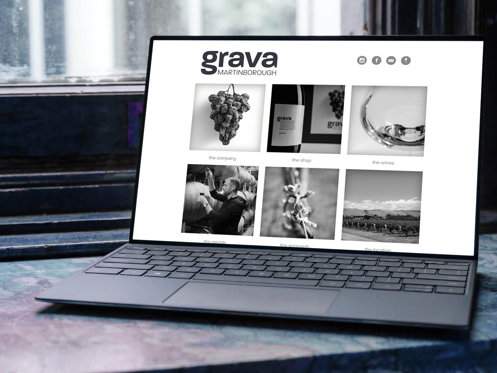 Photo shows Grava website.